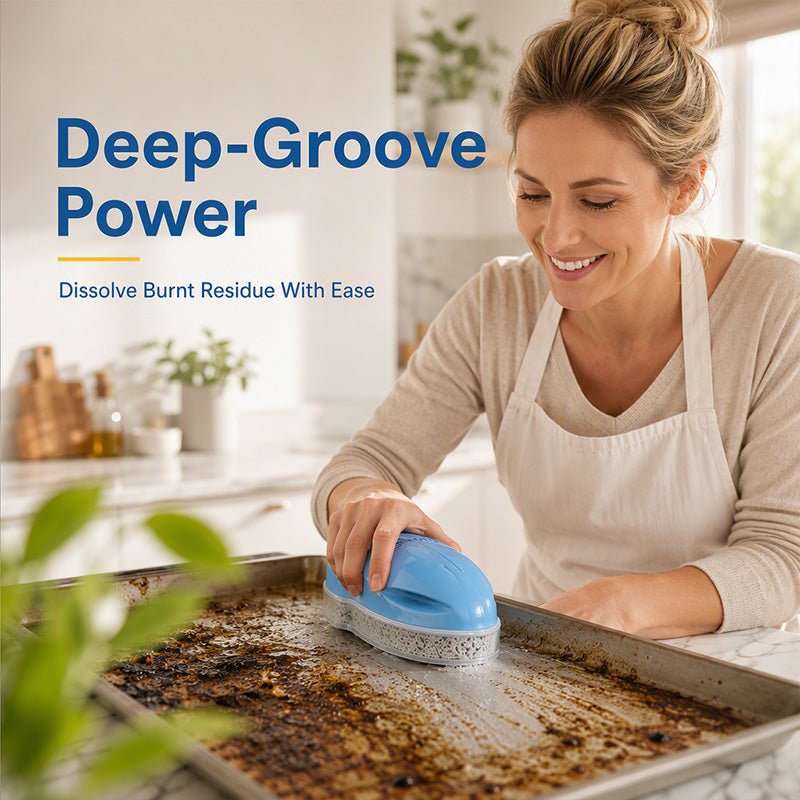 🧽48% OFF NOW ! 🧼Kitchen Oil Cleaning Brush with Built-in Soap Dispenser – Non-Slip Deep Clean Scrub Brush for Stove Dish Pot Household Kitchen Use