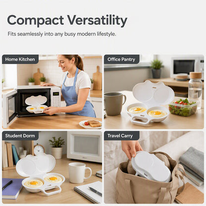 🍳 Microwave Egg Cooker – 2 Egg Poacher for Quick Breakfasts💫