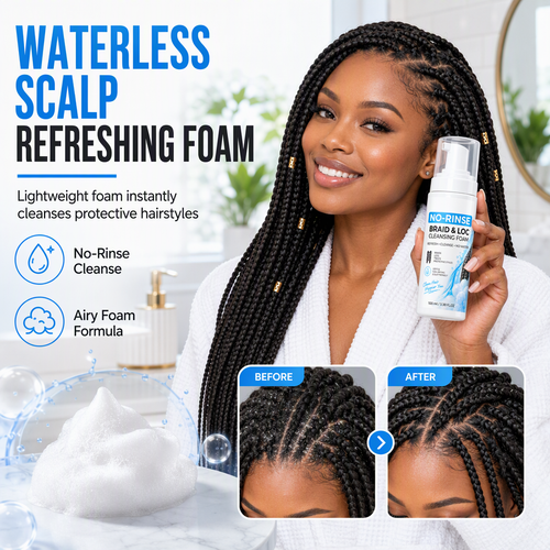 No-rinse cleansing foam for dreadlocks and braids⏳