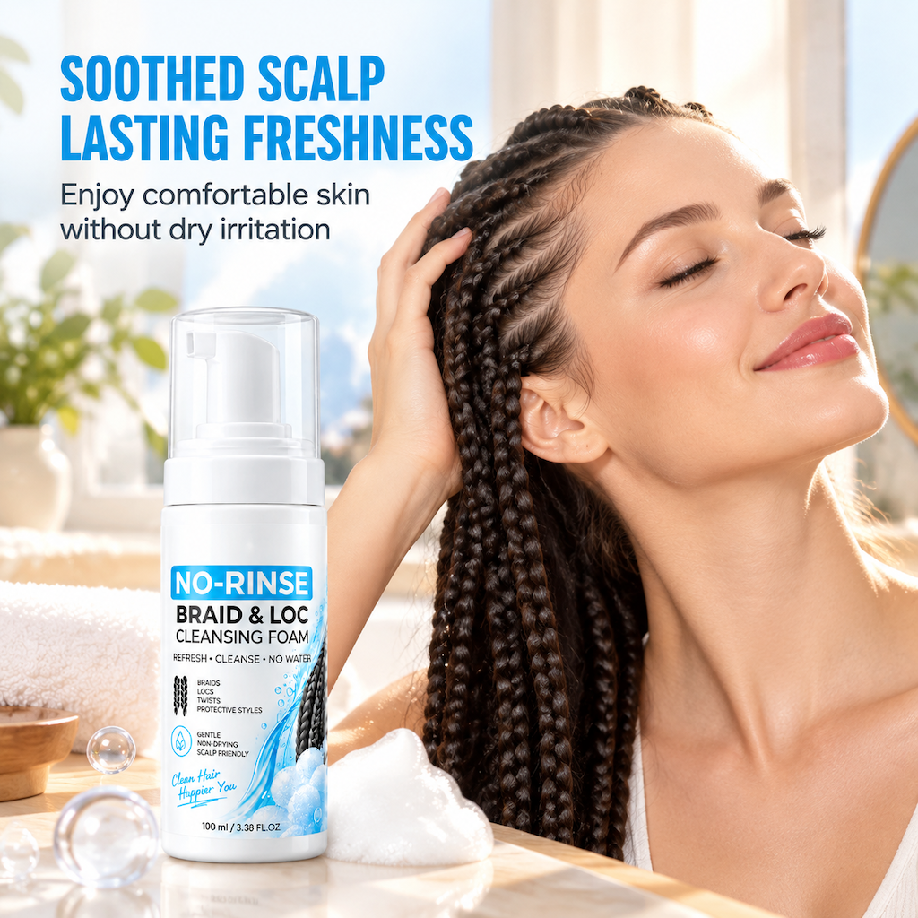 No-rinse cleansing foam for dreadlocks and braids⏳