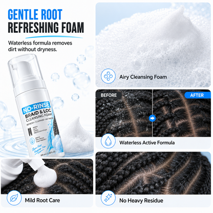 No-rinse cleansing foam for dreadlocks and braids⏳