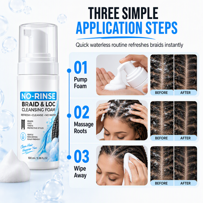 No-rinse cleansing foam for dreadlocks and braids⏳