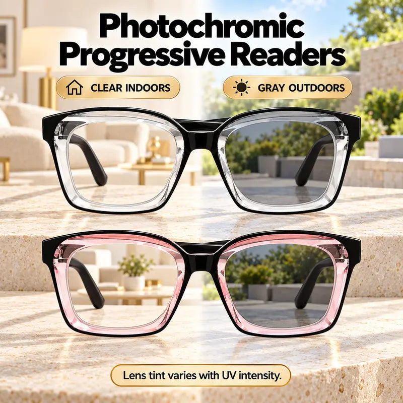 Square progressive reading glasses — original image
