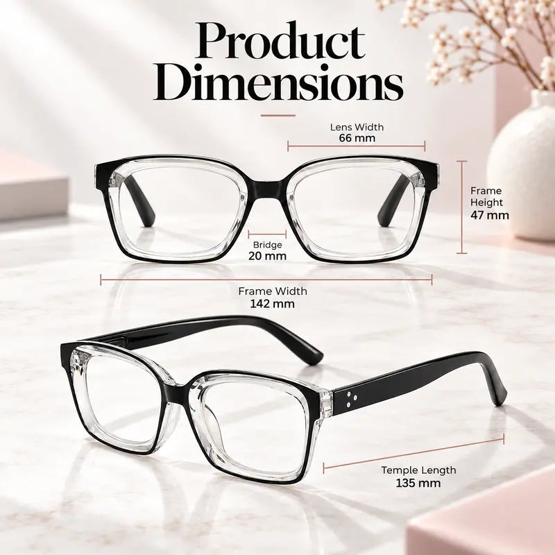 Square progressive reading glasses — original image
