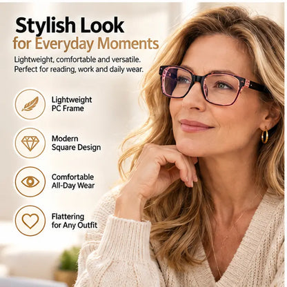 Square progressive reading glasses — original image