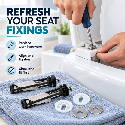 Toilet seat bolt kit — install