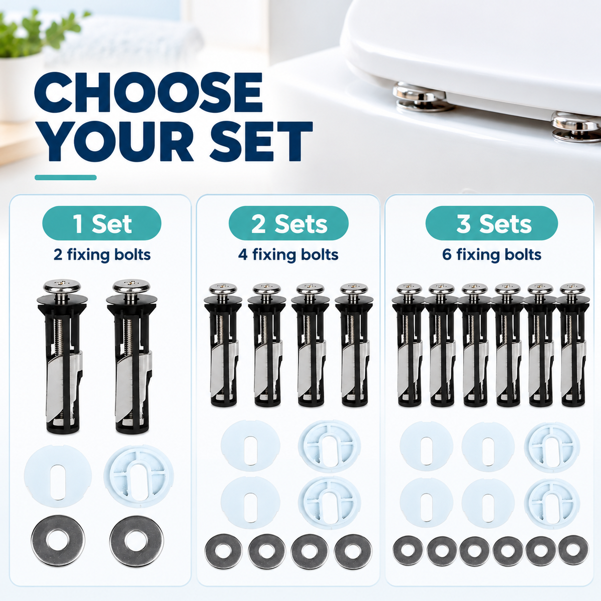 Toilet seat bolt kit — sets