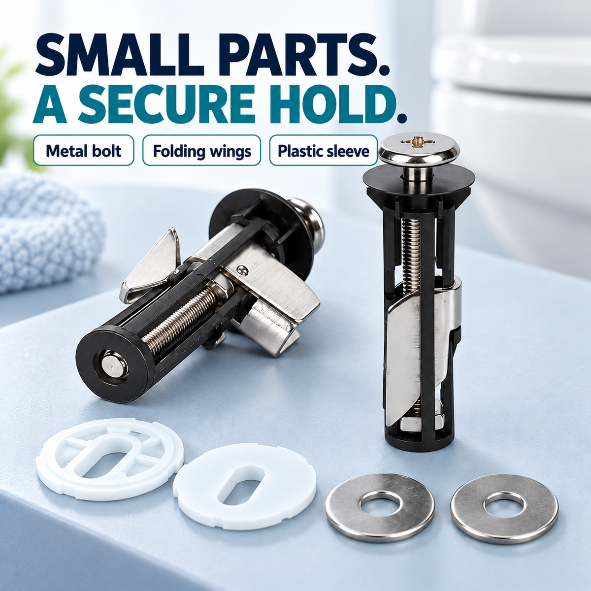 Toilet seat bolt kit — structure
