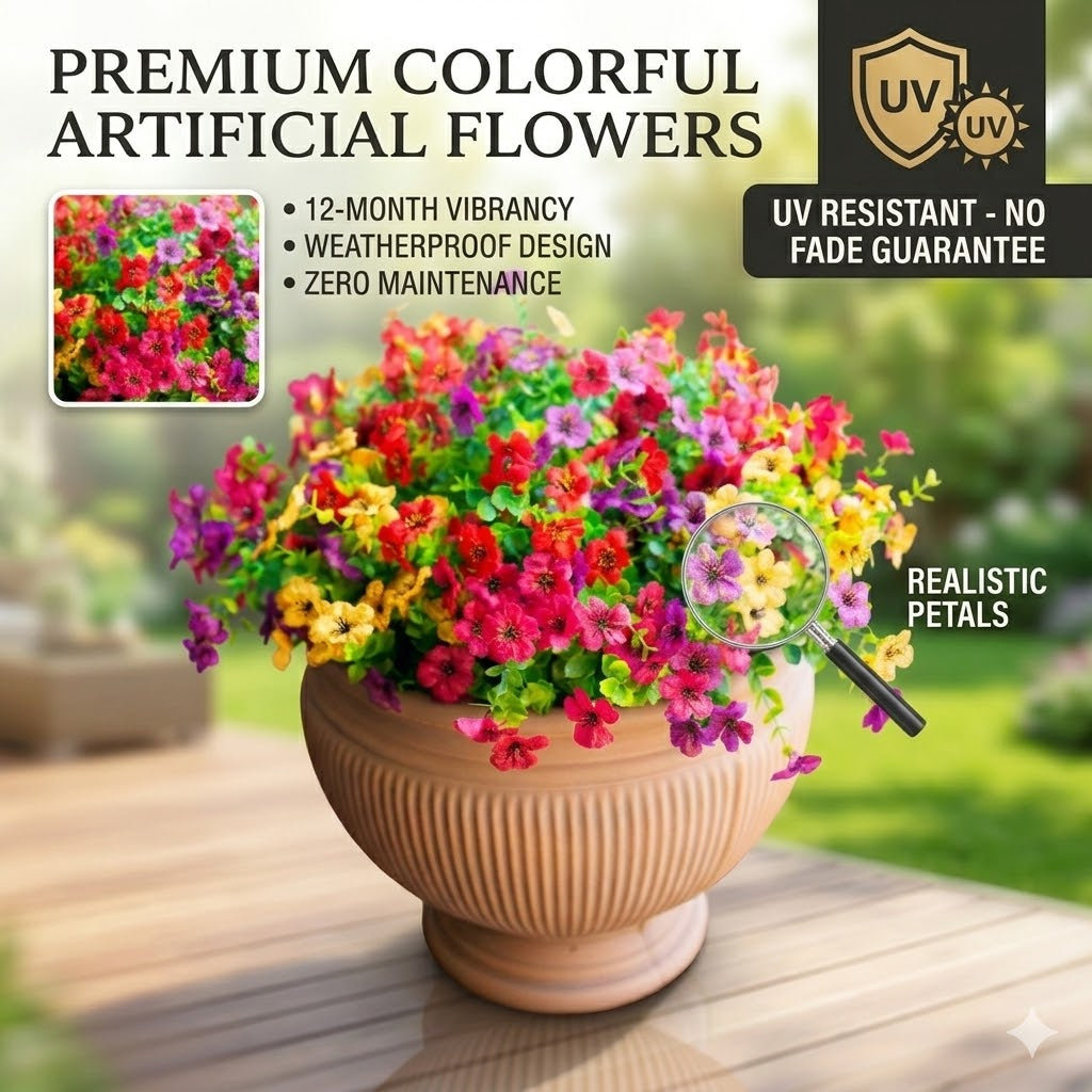 UV Resistant Colorful Fake Flower (6/12/24pcs/set)