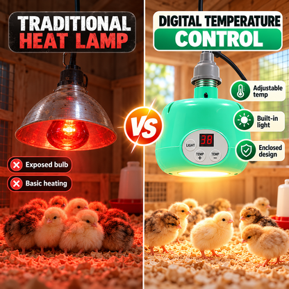 🐥Limited Time 50% OFF! 🌡️ Intelligent Temperature Control Brooder Heater – Even Warm Air, Easy Install, Safe Housing ✨