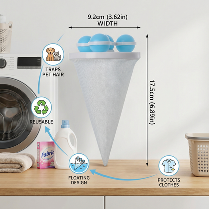 🧼3 Counts Washing Machine Filter Bag, Reusable Floating Hair Filter for Laundry